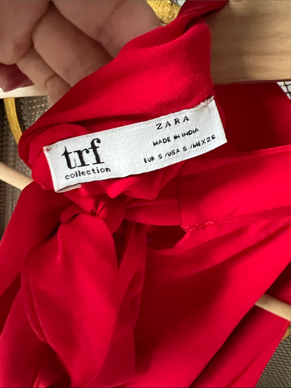 Zara Red Halter-Style Layered Sleeveless Top - Picture 3 of 3